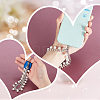 6Pcs 3 Styles Plastic Imitation Pearl & Iron Chain Boot Strap Chains and Shoe Buckle Clips HJEW-GA00043-3