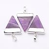 Triangle Shaped Natural Gemstone Pendants G-F0135-02P-1