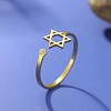 304 Stainless Steel Micro Pave Cubic Zirconia Open Cuff Rings RJEW-S628-02G-1