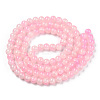 Crackle Baking Paint Imitation Jade Glass Beads Strands DGLA-T003-6mm-01-3