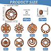 DIY Round/Flower Wood & Brass Stud Earring Jewelry Making Kits DIY-SC0026-57-2