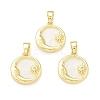 Rack Plating Brass Micro Pave Clear Cubic Zirconia Pendants KK-C011-27G-3