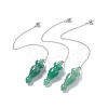 Natural Green Aventurine Pointed Dowsing Pendulums AJEW-B020-03P-01-1