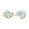 Real 18K Gold Plated 304 Stainless Steel Rhinestone Pendants STAS-A084-28G-01-2