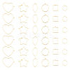 36pcs 6 styles Brass Hoop Earrings Findings KK-UN0002-41-1