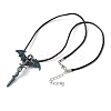 Alloy Enamel Dragon Wrapped Sword Pendant Necklaces NJEW-V005-02P-02-2