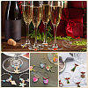 200Pcs 2 Colors Brass Wine Glass Charm Rings KK-SP0001-32A-6