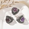 Natural Amethyst Adjustable Rings RJEW-I108-03AS-09-1