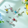 6Pcs 6 Colors Angel & Butterfly Alloy Beaded & Polymer Clay Pave Rhinestone Beaded Pendant Decoration HJEW-TA00339-6