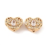 Brass Micro Pave Clear Cubic Zirconia Beads KK-S389-20G-1