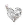 Brass Micro Pave Cubic Zirconia Pendants KK-P339-18P-1