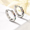 304 Stainless Steel Micro Pave Cubic Zirconia Huggie Hoop Earrings EJEW-C096-01I-P-1