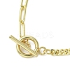 Brass Heart Charm Bracelets BJEW-JB13611-5