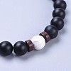 Natural Black Agate(Dyed & Heated) Bead Stretch Bracelets BJEW-JB04295-03-2