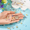 100Pcs 5 Colors Transparent Electroplate Glass Bead Caps EGLA-TA0013-10-6