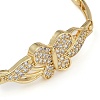 Rack Plating Brass Micro Pave Clear Cubic Zirconia Link Chain Bracelets BJEW-Z069-02G-01-2