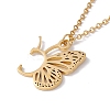 Initial Letter with Butterfly Pendant Necklace LS-NJEW-C026-01G-C-3