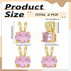 4Pcs Brass Micro Pave Cubic Zirconia Pendants KK-LP0002-12-2