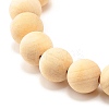 Natural Wood  Round Beads Stretch Bracelet BJEW-JB07277-7
