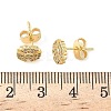 Flower Brass Micro Pave Clear Cubic Zirconia Stud Earrings EJEW-Z144-03G-5