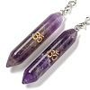 Bullet Natural Amethyst Pointed Dowsing Pendulums AJEW-B106-01AS-06-2
