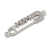 Mother's Day Brass Micro Pave Clear Cubic Zirconia Connector Charms KK-K378-14P-2