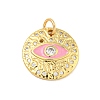Rack Plating Brass Micro Pave Cubic Zirconia Pendants KK-P277-26G-04-1