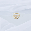 1Pc Sun Cat Eye Rotatable Open Cuff Ring for Women RJEW-LP0003-40-3