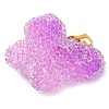 Transparent Resin Dotted Rhinetone Pendants RESI-N040-02G-05-RS-2