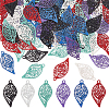 120Pcs 6 Colors 430 Stainless Steel Etched Metal Embellishments Pendants STAS-WR0001-44-1