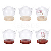 6 Sets 2 Colors Cat's Head Glass Dome Cover AJEW-DR0001-07-1