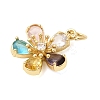 Brass Pave Clear Cubic Zirconia Pendants X-KK-G554-18G-2