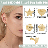 60Pcs 4 Styles Brass Peg Bails Pin Charms KK-BBC0022-87-2