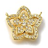 Flower Rack Plating Brass Micro Pave Clear Cubic Zirconia Pendant KK-H485-15G-1
