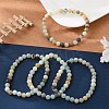 Natural Flower Amazonite Bead Stretch Bracelets X-BJEW-K212-A-007-1