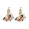 Brass Colorful Cubic Zirconia Pendants KK-E068-VA065-2-2