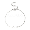 Brass Bar Link Chain & 304 Stainless Steel Cable Chain Bracelet Making AJEW-JB01421-02-1