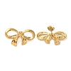 Ion Plating(IP) 304 Stainless Steel Bowknot Stud Earrings EJEW-C114-33G-1