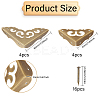 8 Sets 2 Styles Triangle Brass Corner Protectors KK-GL0001-04-2
