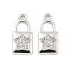 Brass Micro Pave Clear Cubic Zirconia Pendants KK-G492-03A-P-1