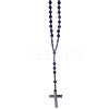 Natural Lapis Lazuli Rosary Bead Necklace LS-WG81562-02-1