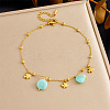304 Stainless Steel & Natural Stone Nuggets Tassel Anklets FS-WG5DBE1-02-1