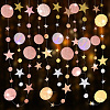 3Pcs 3 Style Paper Glitter Circle Star Garland HJEW-PH0001-50-1