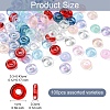 100Pcs 10 Colors Transparent Glass European Beads GLAA-YW0003-91-2