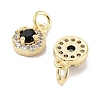 Brass Micro Pave Cubic Zirconia Charms KK-C051-12G-01-2