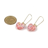 2 Pairs 2 Styles Heart & Flower Resin Dangle Hoop Earrings EJEW-JE06352-6