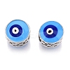 Brass Enamel European Beads KK-R053-10-1