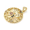 Brass Micro Pave Cubic Zirconia Pendants KK-M319-24G-02-2