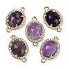 Natural Amethyst Faceted Oval Links G-B126-05G-04-1