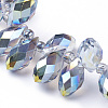 Electroplate Glass Faceted Teardrop Beads Strands X-EGLA-D014-28-3